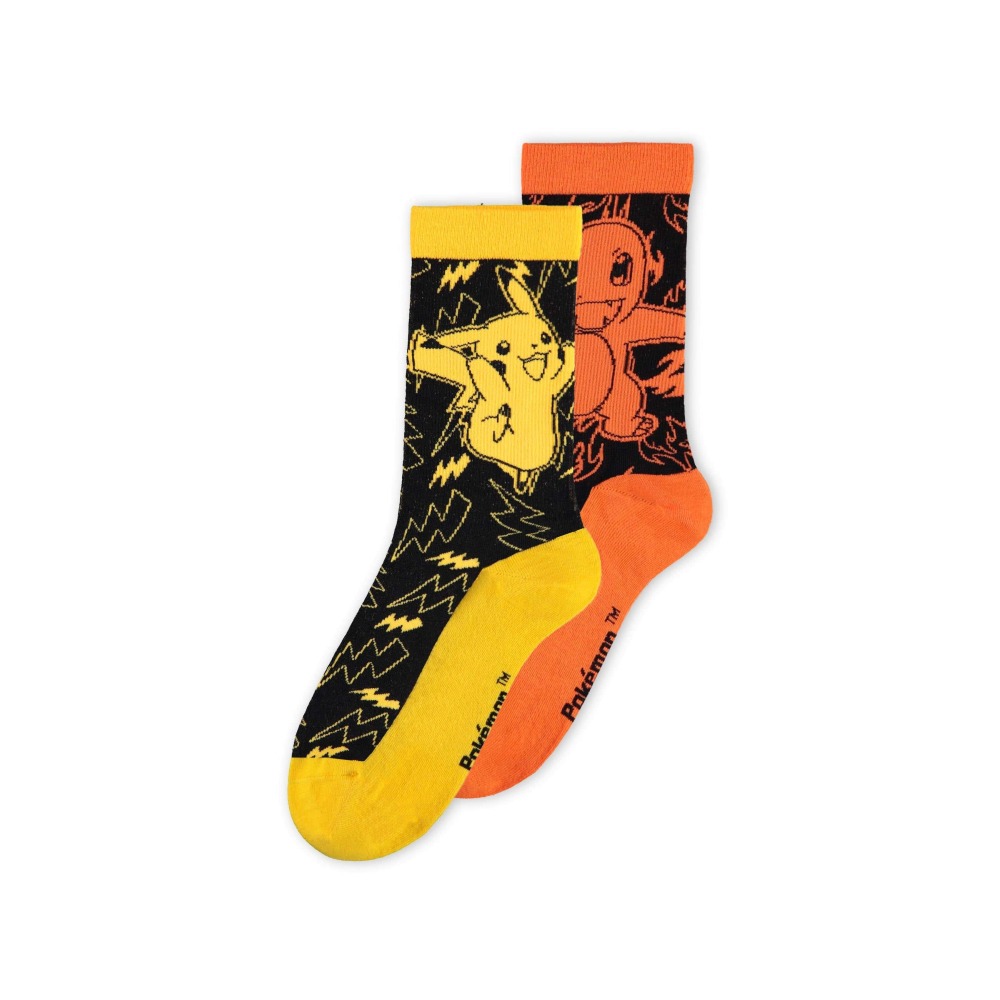 Pokémon - Pikachu and Charmander Sport (2Pack) Socken - Mehrfarben